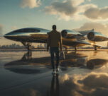 high tech futuristic urban travel people