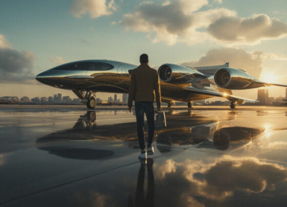 high tech futuristic urban travel people