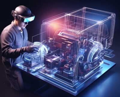 person using ar technology perform their occupation