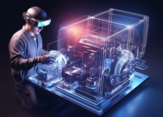 person using ar technology perform their occupation