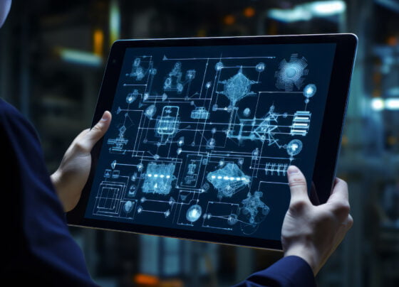 scene with business person working futuristic office job 3