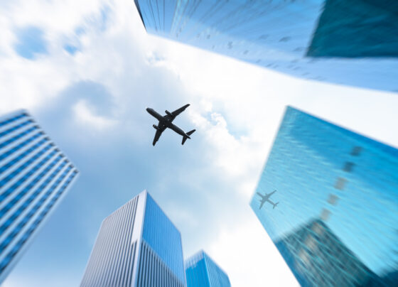 low angle view skyscrapers